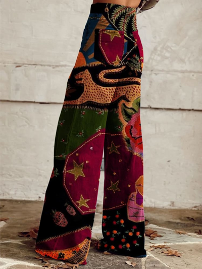 Scarlett™ - Vintage Colorful Printed Wide Leg Pants