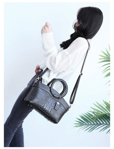 Ava™ - Elegant Handmade Leather Croco Bag