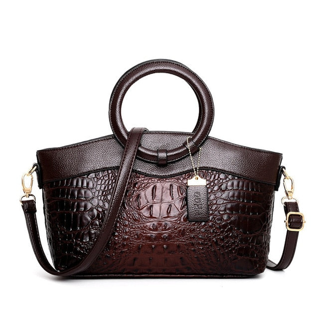 Ava™ - Elegant Handmade Leather Croco Bag